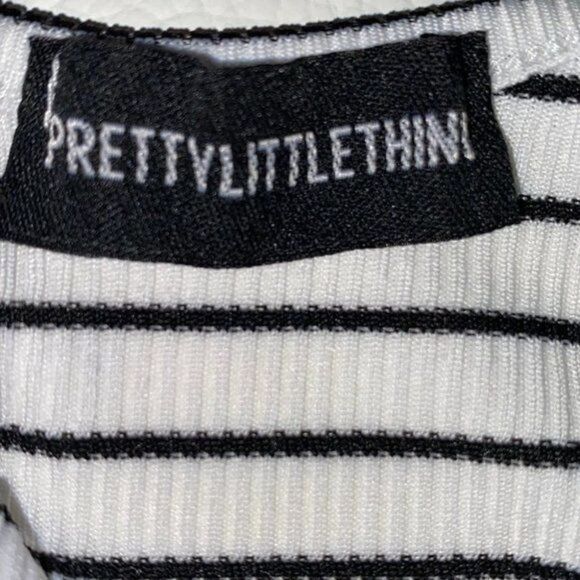 PRETTYLITTLETHING White & Black Striped Bodysuit Size XS - Picture 12 of 12